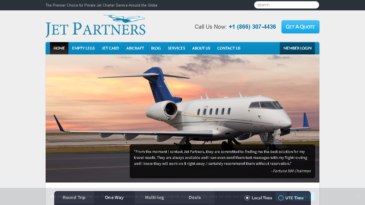 Capture d'écran de http://www.jetpartners.aero/